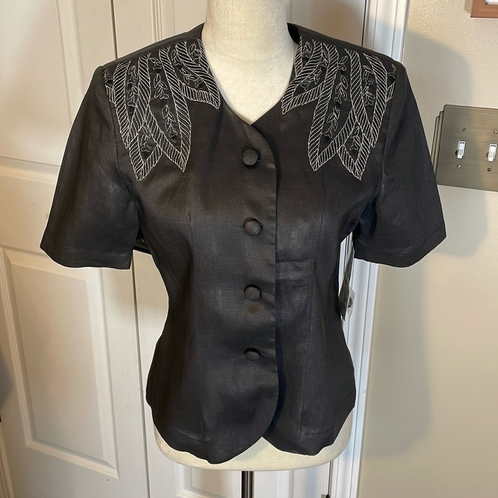 NWT Vintage‎ JM Goulbourn Cotton Embroidered Jacket Top